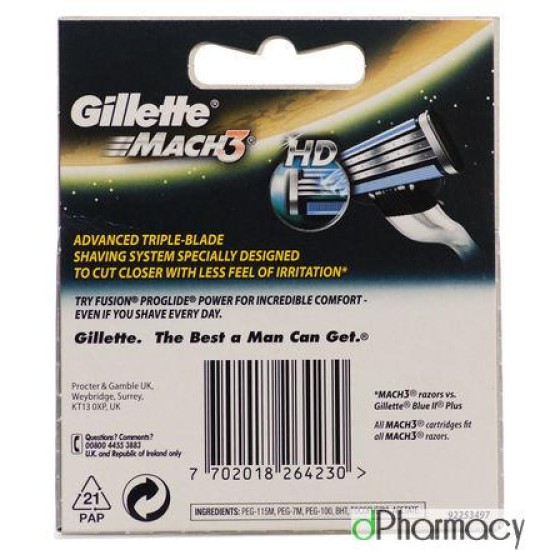 Gillette Mach 3 Blades (4 pack) Gillette Mach 3 Blades (4 pack)