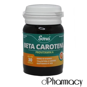 Sona Natural Beta Carotene Perles (One A Day) 30 Capsules Sona Natural Beta Carotene Perles (One A Day) 30 Capsules