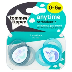 Tommee Tippee Closer to Nature Anytime Soothers 0-6m (2) Tommee Tippee Closer to Nature Anytime Soothers 0-6m (2)
