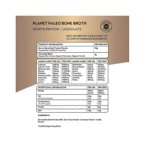 Planet Paleo Original Bone Broth Sport Protein Chocolate (480g)