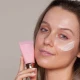 Model showing Sculpted Beauty Base Oil Control Primer on her face Model showing Sculpted Beauty Base Oil Control Primer on her face