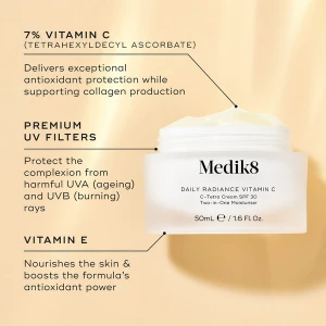 Medik8 Daily Radiance Vitamin C C-tetra Cream Spf30 12.5ml Medik8 Daily Radiance Vitamin C C-tetra Cream Spf30 12.5ml