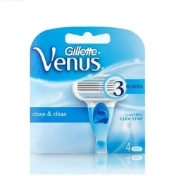Gillette Venus Close & Clean Razor Refill Cartridges 4 Gillette Venus Close & Clean Razor Refill Cartridges 4