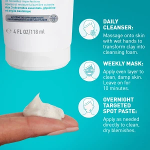 CeraVe Blemish Clay To Foam Cleanser 118ml CeraVe Blemish Clay To Foam Cleanser 118ml