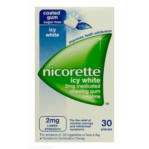 Nicorette 2mg Nicotine Gum Icy White (30)