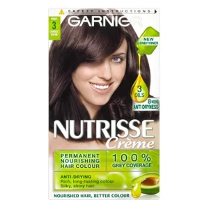 Garnier Nutrisse Cr&egrave;me Permanent Hair Colour 3 Darkest Brown