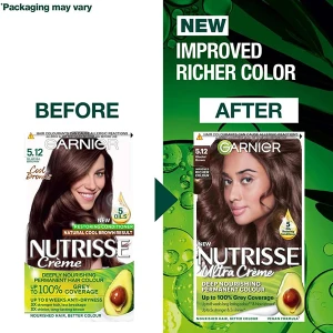 Garnier Nutrisse Cr&egrave;me Permenant Hair Colour 5.12 Glacial Brown