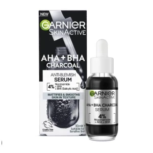 Garnier Skin Active Aha + Bha Charcoal Anti Blemish Serum Garnier Skin Active Aha + Bha Charcoal Anti Blemish Serum