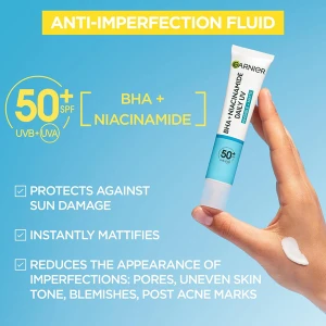 Garnier Pure Active Bha + Niacinamide Daily UV Fluid SPF 50ml Garnier Pure Active Bha + Niacinamide Daily UV Fluid SPF 50ml