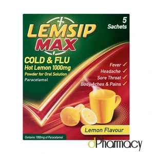 Lemsip Max Cold & Flu Lemon 1000Mg (5 Sachets)