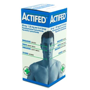 Actifed Syrup for Cold & Flu 30mg/1.25mg per 5ml (100ml)