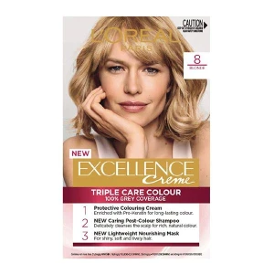LOreal Excellence Creme Permanent Hair Colour 8 Natural Blonde LOreal Excellence Creme Permanent Hair Colour 8 Natural Blonde