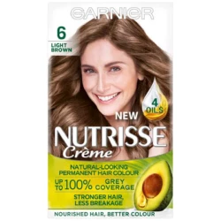 Garnier Nutrisse Crème Permanent Hair Colour 6 Light Brown Garnier Nutrisse Crème Permanent Hair Colour 6 Light Brown