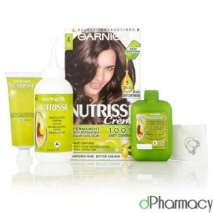 Garnier Nutrisse Cr&egrave;me Permanent Hair Colour 4 Dark Brown