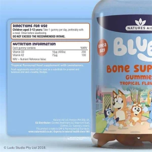 Natures Aid Bluey Gummies Bone Vitamin D3 &k2 (30s) Natures Aid Bluey Gummies Bone Vitamin D3 &k2 (30s)