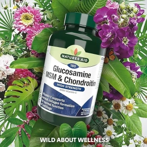 Natures Aid Glucosamine 500mg MSM 500mg  & Chondroitin 100mg (180 tabs)