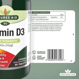 Natures Aid Vitamin D 10ug (90 tabs) Natures Aid Vitamin D 10ug (90 tabs)