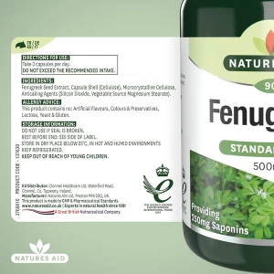 Natures Aid Fenugreek 500mg 90caps