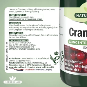 Natures Aid Cranberry 200mg (90tabs)