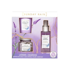 Sunday Rain Lavender & Cedarwood Sleep Trio Gift Set Sunday Rain Lavender & Cedarwood Sleep Trio Gift Set