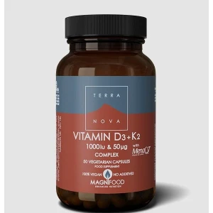 Terranova Nutrition Vitamin D3 1000iu With Vitamin K2 50ug Complex (100caps) Terranova Nutrition Vitamin D3 1000iu With Vitamin K2 50ug Complex (100caps)