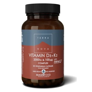 Terranova Nutrition Vitamin D3 2000iu With Vitamin K2 100ug Complex (50caps) Terranova Nutrition Vitamin D3 2000iu With Vitamin K2 100ug Complex (50caps)
