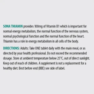 Sona Thiamin Vit B1 100Mg Tablets (120) Sona Thiamin Vit B1 100Mg Tablets (120)