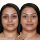 Face showing before and after Sculpted By Aimee Connolly Cream Cushion Foundation 6n