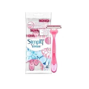 Gillette Simply Venus 3 Womens Disposable Razors (4 Pack)