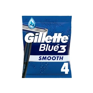 Gillette Mens Shaver Blue 3 Smooth 4 Pack