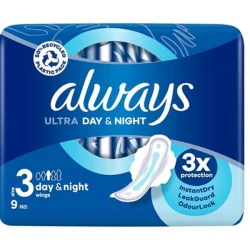 Always Ultra Day & Night Pads With Wings 3 (9) Always Ultra Day & Night Pads With Wings 3 (9)