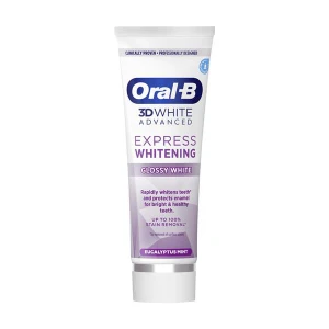 Oral B 3d White Express Whitening Glossy White Toothpaste Eucalyptus Mint