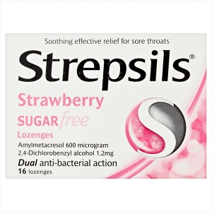 Strepsils Strawberry Sugar-Free Lozenges (16)