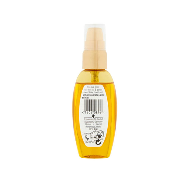 Schwarzkopf Got2b Oil Licious Tame & Shine Styling Oil 50ml Schwarzkopf Got2b Oil Licious Tame & Shine Styling Oil 50ml