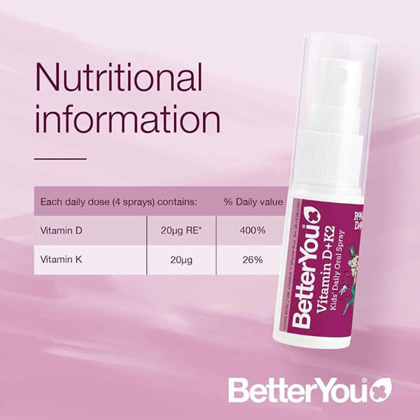 BetterYou Vitamin D + K2 Kids Oral Spray 15ml BetterYou Vitamin D + K2 Kids Oral Spray 15ml
