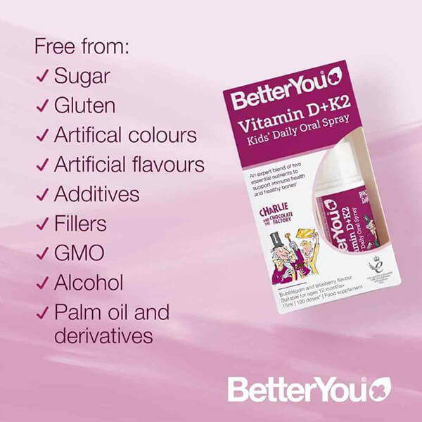 BetterYou Vitamin D + K2 Kids Oral Spray 15ml BetterYou Vitamin D + K2 Kids Oral Spray 15ml