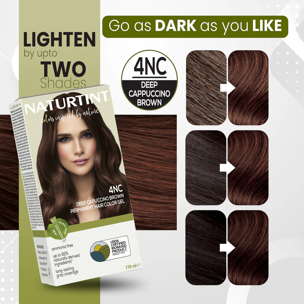 Naturtint Permanent Gel 4NC Deep Cappuccino Brown (170 ml)