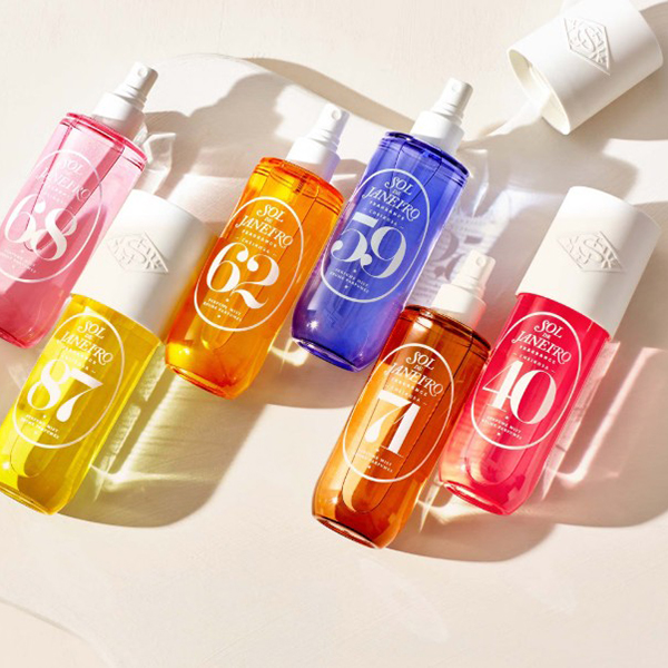 The Sol De Janeiro Cheirosa range of perfumes side by side The Sol De Janeiro Cheirosa range of perfumes side by side