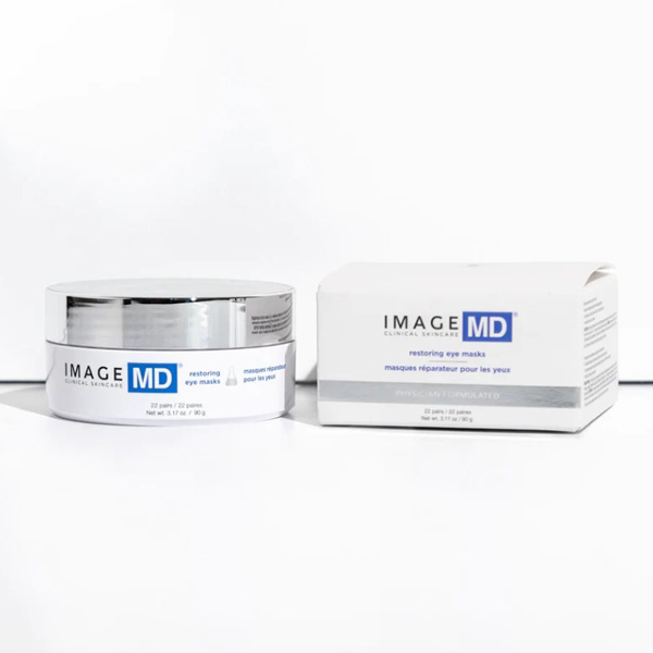 Jar and packaging of Image Skincare MD Restoring Eye Masks Jar and packaging of Image Skincare MD Restoring Eye Masks
