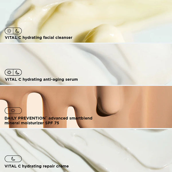 Texture swatches of Image Skincare VITAL C Core 4 Trial Kit