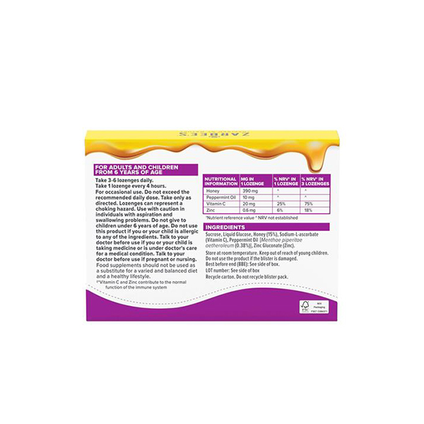 Zarbees Cooling Throat & Immune Support Lozenge (24)