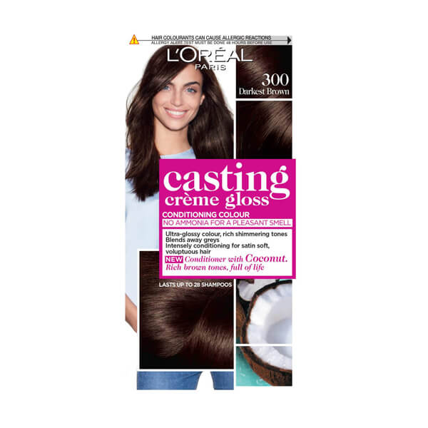 LOreal Casting Creme Gloss Semi Permanent Hair Colour 300 Darkest Brown LOreal Casting Creme Gloss Semi Permanent Hair Colour 300 Darkest Brown
