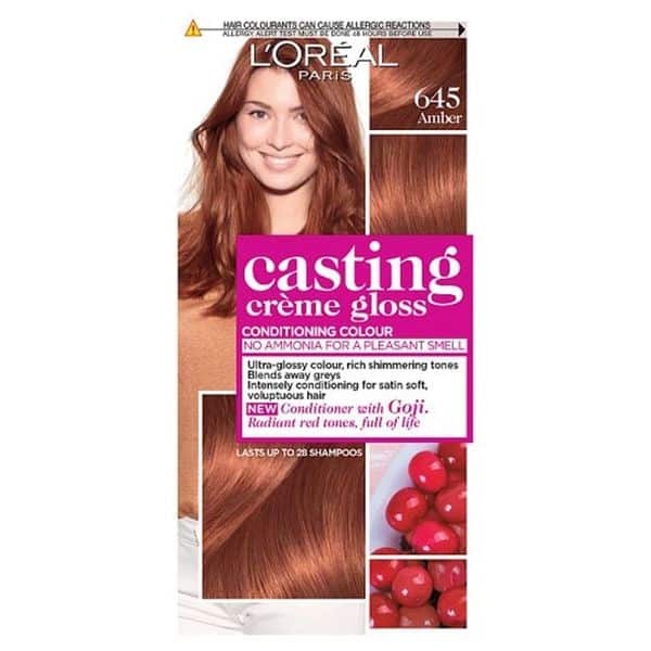 LOreal Casting Creme Gloss Semi Permanent Hair Colour 645 Amber Red LOreal Casting Creme Gloss Semi Permanent Hair Colour 645 Amber Red