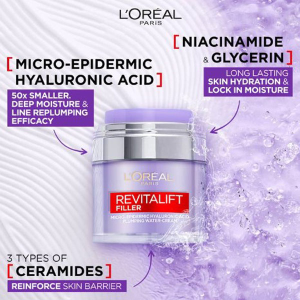 LOreal Revitalift Filler Plumping Water Cream 50ml LOreal Revitalift Filler Plumping Water Cream 50ml