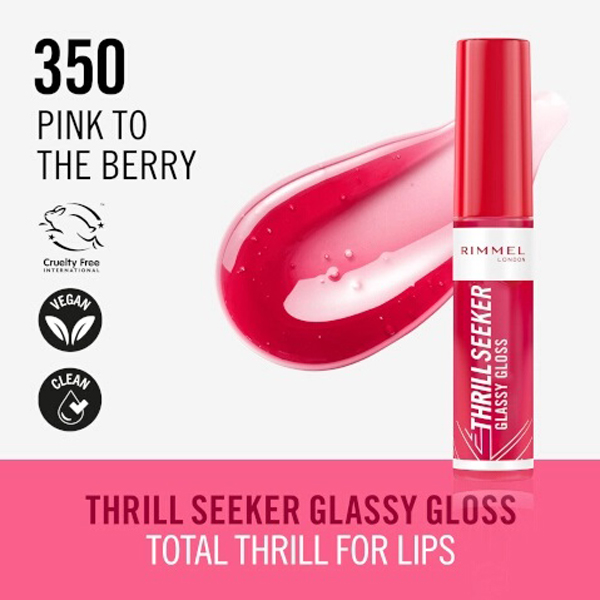 Rimmel Thrill Seeker Glassy Gloss Pink To The Berry 350 Rimmel Thrill Seeker Glassy Gloss Pink To The Berry 350