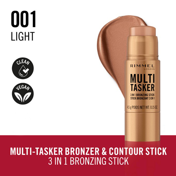 Rimmel Multi Tasker 3 In 1 Bronzing Stick 001 Light Rimmel Multi Tasker 3 In 1 Bronzing Stick 001 Light