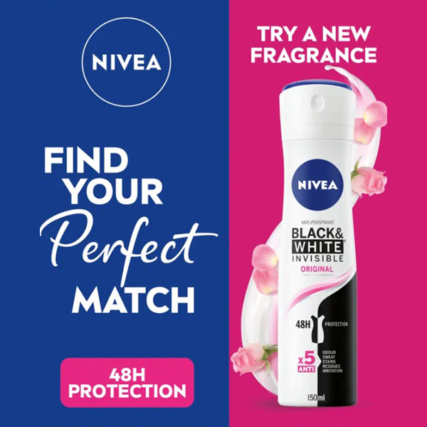 Nivea Deodorant Invisible For Black & White Clear 150ml
