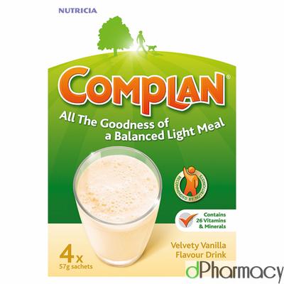 Complan Nutritious Vitamin Vanilla Flavoured Sachets 4 x 55g Complan Nutritious Vitamin Vanilla Flavoured Sachets 4 x 55g