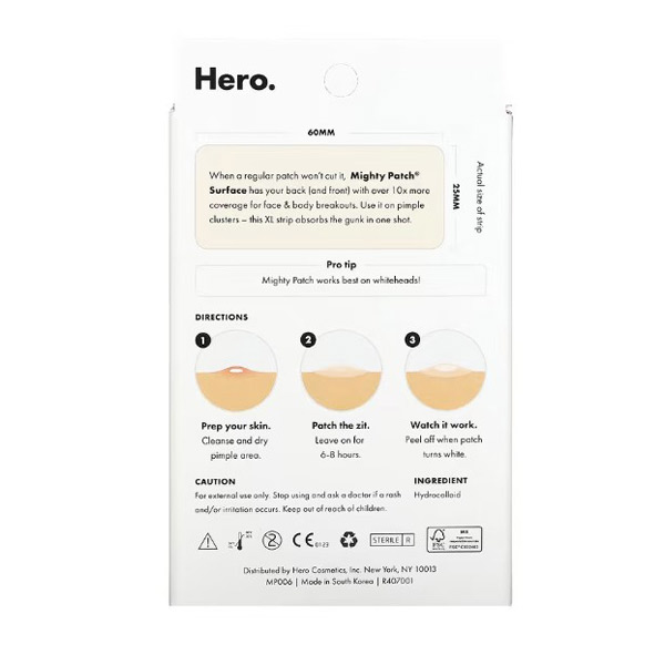 Hero Mighty Patch Surface Anti-acne Patches Xlarge 10 Hero Mighty Patch Surface Anti-acne Patches Xlarge 10