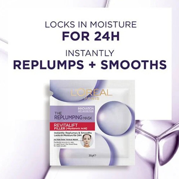 loreal-revitalift-filler-tissue-mask plumps and smooths loreal-revitalift-filler-tissue-mask plumps and smooths